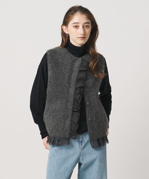 UNITED ARROWS(ユナイテッドアローズ)の「フォックスカシミヤ オーガンジー フリル ベスト(ベスト・レディース・ネイビー/ライトブルー/ダークグレー・FREE)」の13枚目の写真