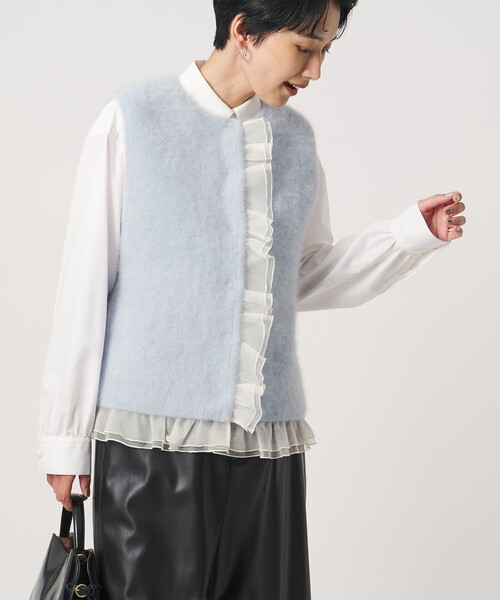 UNITED ARROWS(ユナイテッドアローズ)の「フォックスカシミヤ オーガンジー フリル ベスト(ベスト・レディース・ネイビー/ライトブルー/ダークグレー・FREE)」の19枚目の写真