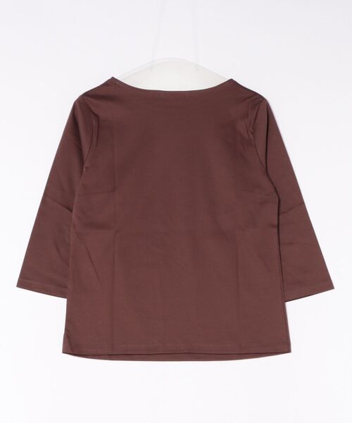 m.f.editorial(エムエフエディトリアル)の「*Tシャツ レディース 7分袖 接触冷感 UV 無地 綿 コットン クルーネック プルオーバー(Tシャツ/カットソー・レディース・ブラウン/ホワイト/ネイビー/ベージュ・LARGE/MEDIUM)」の5枚目の写真