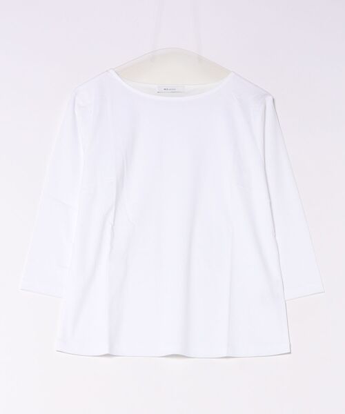 m.f.editorial(エムエフエディトリアル)の「*Tシャツ レディース 7分袖 接触冷感 UV 無地 綿 コットン クルーネック プルオーバー(Tシャツ/カットソー・レディース・ブラウン/ホワイト/ネイビー/ベージュ・LARGE/MEDIUM)」の7枚目の写真