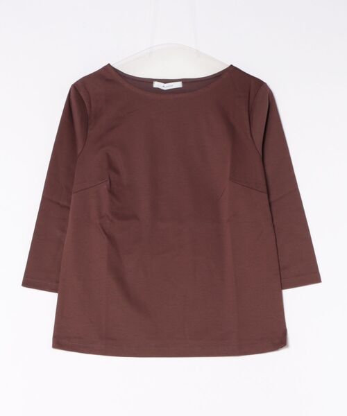 m.f.editorial(エムエフエディトリアル)の「*Tシャツ レディース 7分袖 接触冷感 UV 無地 綿 コットン クルーネック プルオーバー(Tシャツ/カットソー・レディース・ブラウン/ホワイト/ネイビー/ベージュ・LARGE/MEDIUM)」の12枚目の写真