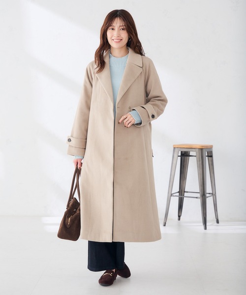 a.v.v(アーヴェヴェ)の「バックフレア チェスターコート(チェスターコート・レディース・ブラック/ライトベージュ・40/38/36)」の4枚目の写真