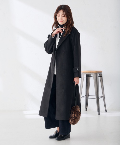 a.v.v(アーヴェヴェ)の「バックフレア チェスターコート(チェスターコート・レディース・ブラック/ライトベージュ・40/38/36)」の20枚目の写真
