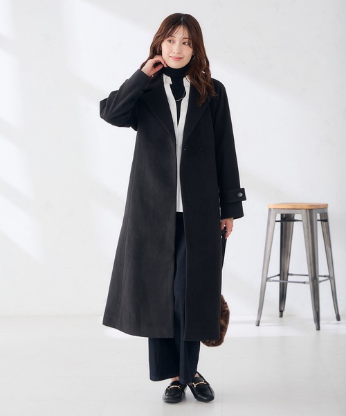 a.v.v(アーヴェヴェ)の「バックフレア チェスターコート(チェスターコート・レディース・ブラック/ライトベージュ・40/38/36)」の21枚目の写真
