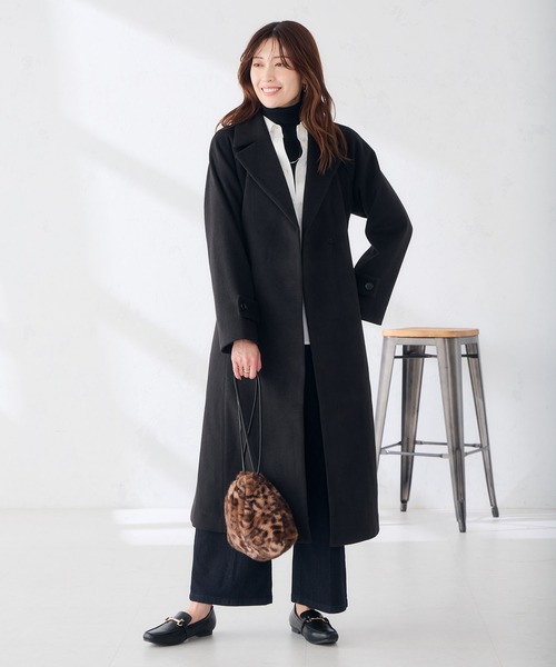 a.v.v(アーヴェヴェ)の「バックフレア チェスターコート(チェスターコート・レディース・ブラック/ライトベージュ・40/38/36)」の19枚目の写真