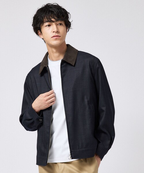 TAKEO KIKUCHI（タケオキクチ）の「デニム＆スウェード調 ジップブルゾン（ブルゾン・メンズ・ブラウン系その他/ブラック/ネイビー・04/03/02）」の3枚目の写真