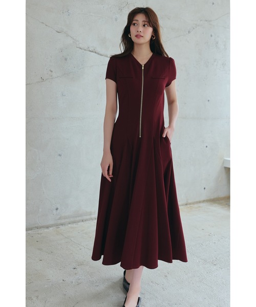 Her lip to(ハーリップトゥー)の「Front Zip Long Dress(ワンピース・レディース・バーガンディー・M/S)」の20枚目の写真