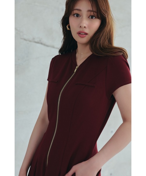 Her lip to(ハーリップトゥー)の「Front Zip Long Dress(ワンピース・レディース・バーガンディー・M/S)」の19枚目の写真