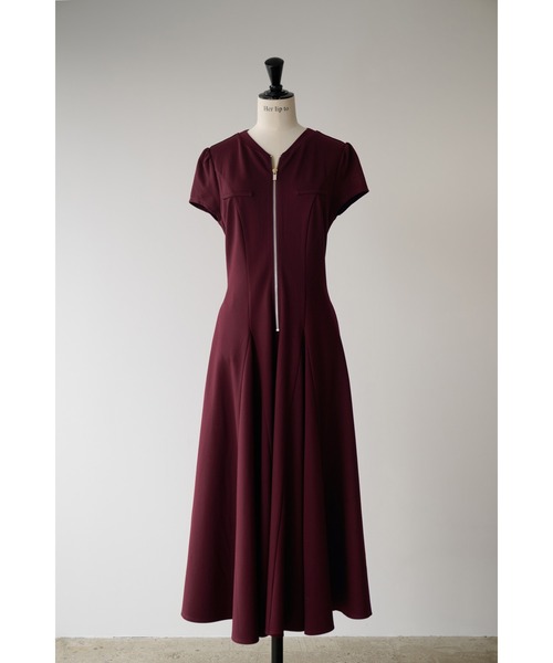 Her lip to(ハーリップトゥー)の「Front Zip Long Dress(ワンピース・レディース・バーガンディー・M/S)」の17枚目の写真