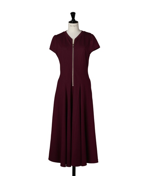 Her lip to(ハーリップトゥー)の「Front Zip Long Dress(ワンピース・レディース・バーガンディー・M/S)」の9枚目の写真