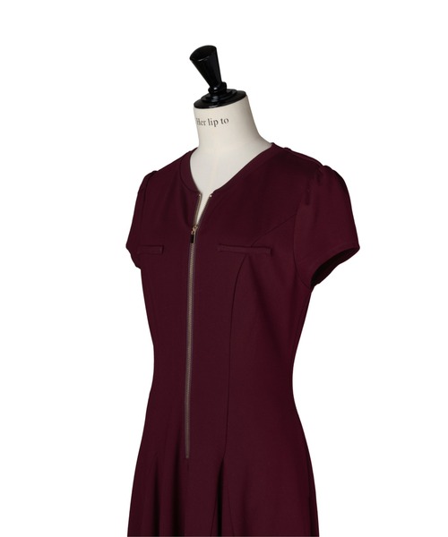 Her lip to(ハーリップトゥー)の「Front Zip Long Dress(ワンピース・レディース・バーガンディー・M/S)」の5枚目の写真