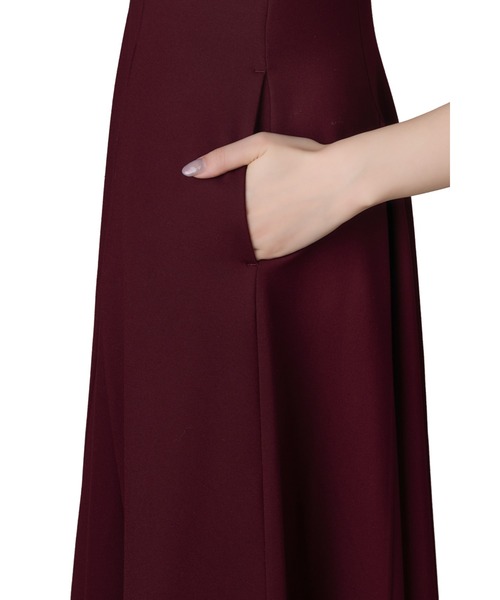 Her lip to(ハーリップトゥー)の「Front Zip Long Dress(ワンピース・レディース・バーガンディー・M/S)」の4枚目の写真