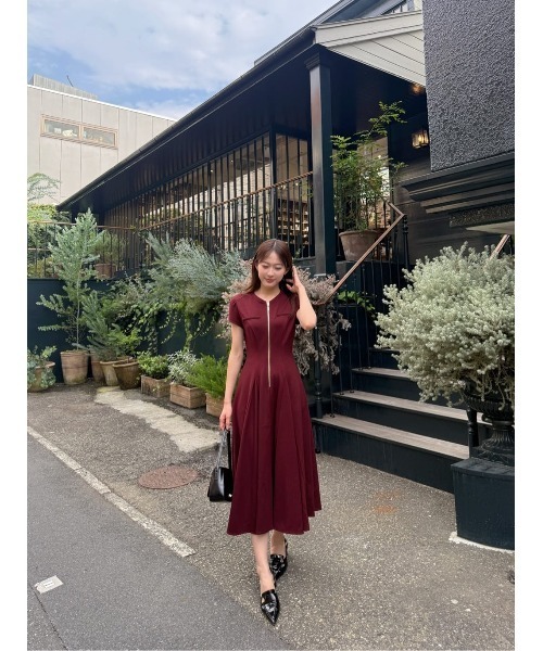 Her lip to(ハーリップトゥー)の「Front Zip Long Dress(ワンピース・レディース・バーガンディー・M/S)」の12枚目の写真