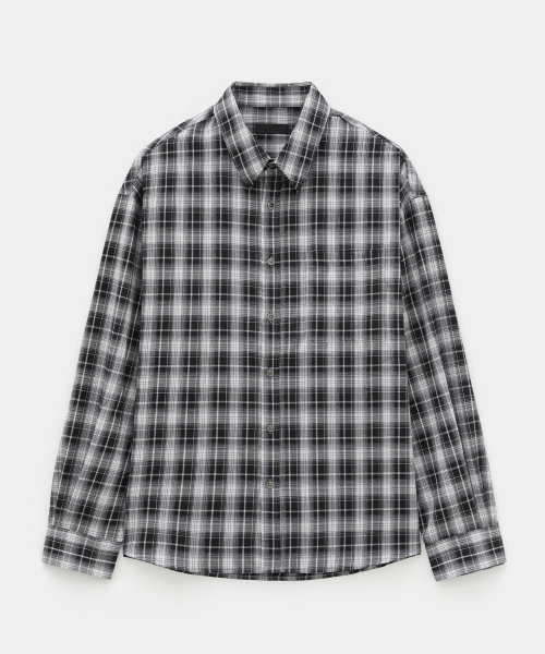 DNSR(ディーエヌエスアール)の「リラックスチェックシャツ ブラック(シャツ/ブラウス・メンズ・その他・SMALL/MEDIUM/LARGE/X-LARGE)」の2枚目の写真