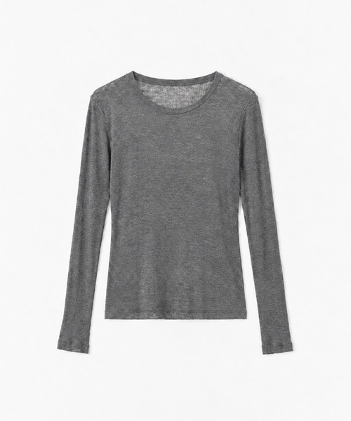 CANAL JEAN(キャナルジーン)の「bebyyou テンセルウールシアーロンT(Tシャツ/カットソー・レディース・ヘザーグレー/ネイビー/グレー・ONE SIZE)」の2枚目の写真