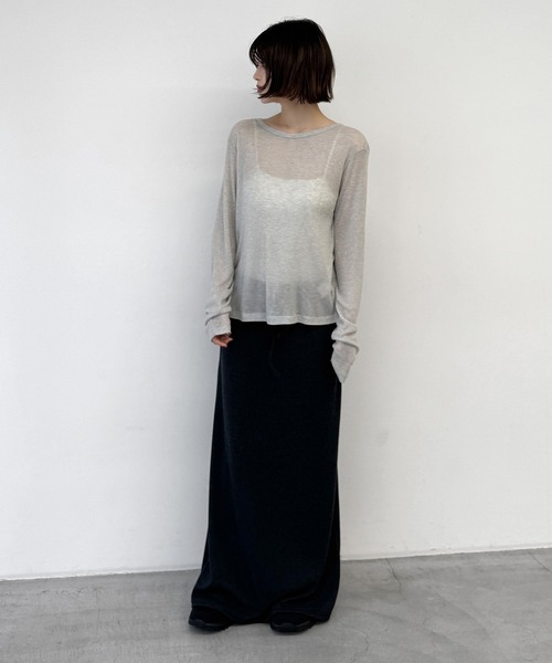 CANAL JEAN(キャナルジーン)の「bebyyou テンセルウールシアーロンT(Tシャツ/カットソー・レディース・ヘザーグレー/ネイビー/グレー・ONE SIZE)」の15枚目の写真