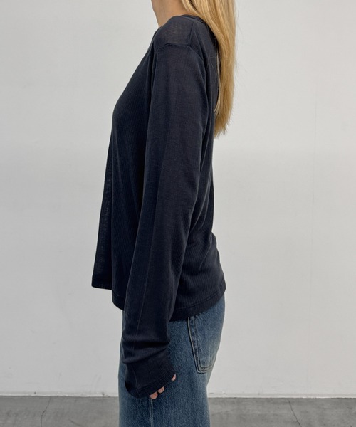 CANAL JEAN(キャナルジーン)の「bebyyou テンセルウールシアーロンT(Tシャツ/カットソー・レディース・ヘザーグレー/ネイビー/グレー・ONE SIZE)」の12枚目の写真