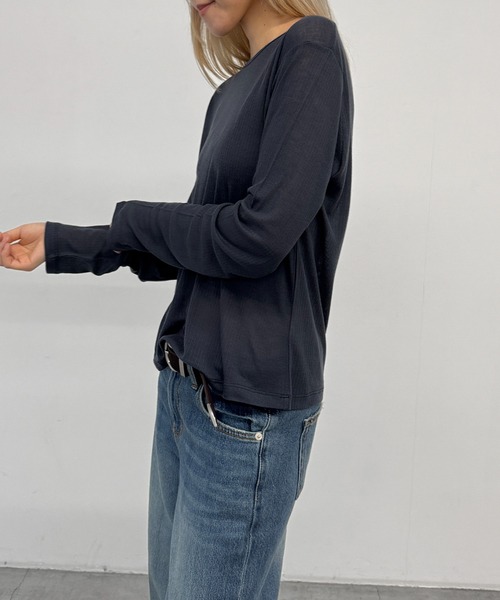CANAL JEAN(キャナルジーン)の「bebyyou テンセルウールシアーロンT(Tシャツ/カットソー・レディース・ヘザーグレー/ネイビー/グレー・ONE SIZE)」の20枚目の写真