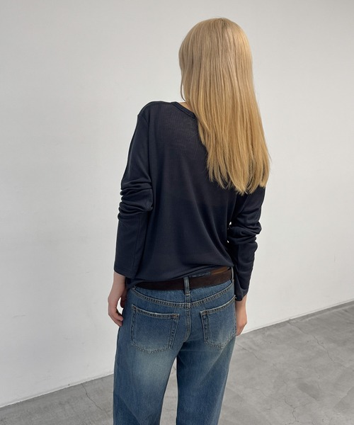 CANAL JEAN(キャナルジーン)の「bebyyou テンセルウールシアーロンT(Tシャツ/カットソー・レディース・ヘザーグレー/ネイビー/グレー・ONE SIZE)」の21枚目の写真