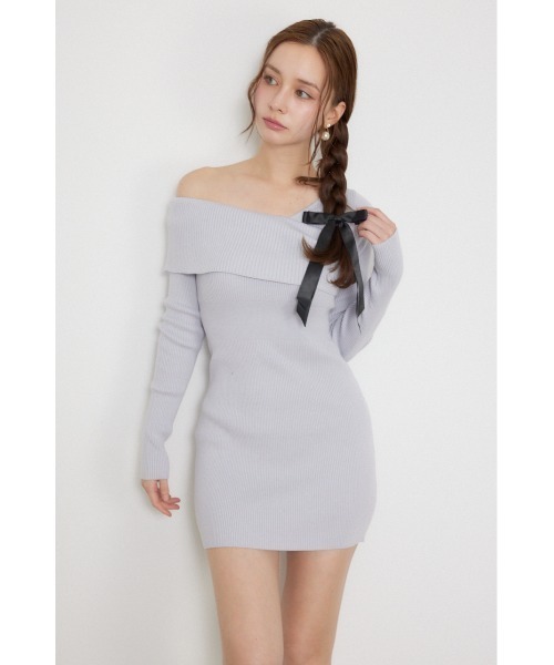 rienda(リエンダ)の「【AW先行アイテム】カシュクールワンショルダーニットタイトミニワンピース 秋服 冬服(ワンピース・レディース・ブラウン/ブラック/ライトブルー・FREE)」の20枚目の写真