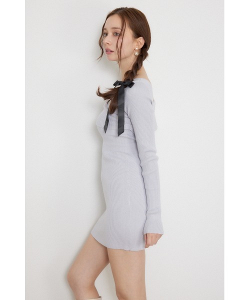 rienda(リエンダ)の「【AW先行アイテム】カシュクールワンショルダーニットタイトミニワンピース 秋服 冬服(ワンピース・レディース・ブラウン/ブラック/ライトブルー・FREE)」の21枚目の写真