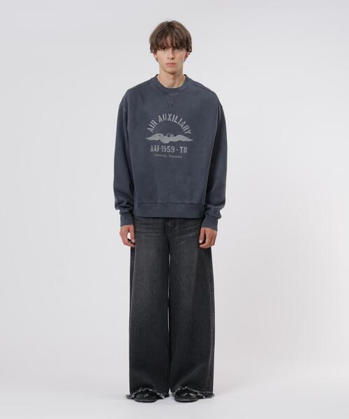 Alpha Industries（アルファインダストリーズ）の「Alpha Industries/アルファ インダストリーズ/ESSENTIAL CREW RELAXED FIT SWEATSHIRT 【AIR AUX】/エッセンシャル クルー リラックスフィット スウェットシャツ（スウェット・メンズ・ブラック/ベージュ・L/M）」の16枚目の写真