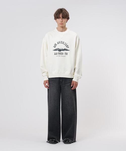 Alpha Industries（アルファインダストリーズ）の「Alpha Industries/アルファ インダストリーズ/ESSENTIAL CREW RELAXED FIT SWEATSHIRT 【AIR AUX】/エッセンシャル クルー リラックスフィット スウェットシャツ（スウェット・メンズ・ブラック/ベージュ・L/M）」の21枚目の写真