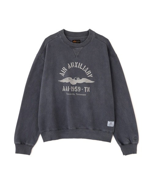 Alpha Industries（アルファインダストリーズ）の「Alpha Industries/アルファ インダストリーズ/ESSENTIAL CREW RELAXED FIT SWEATSHIRT 【AIR AUX】/エッセンシャル クルー リラックスフィット スウェットシャツ（スウェット・メンズ・ブラック/ベージュ・L/M）」の6枚目の写真