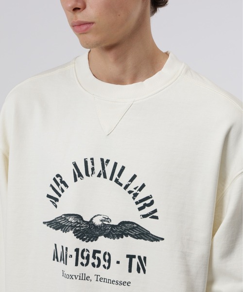 Alpha Industries（アルファインダストリーズ）の「Alpha Industries/アルファ インダストリーズ/ESSENTIAL CREW RELAXED FIT SWEATSHIRT 【AIR AUX】/エッセンシャル クルー リラックスフィット スウェットシャツ（スウェット・メンズ・ブラック/ベージュ・L/M）」の11枚目の写真