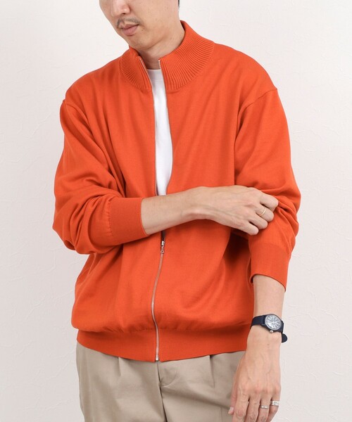 NOLLEY’S(ノーリーズ)の「ハイゲージウォッシャブルニットスタンドジップ 26AW(ニット/セーター・メンズ・ライトグレー/ブラック/オレンジ・XL/S/M/L)」の17枚目の写真