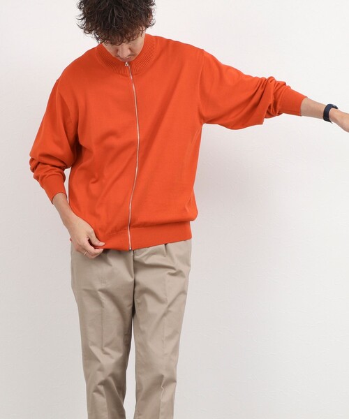 NOLLEY’S(ノーリーズ)の「ハイゲージウォッシャブルニットスタンドジップ 26AW(ニット/セーター・メンズ・ライトグレー/ブラック/オレンジ・XL/S/M/L)」の19枚目の写真