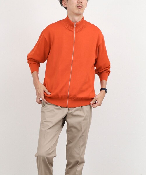 NOLLEY’S(ノーリーズ)の「ハイゲージウォッシャブルニットスタンドジップ 26AW(ニット/セーター・メンズ・ライトグレー/ブラック/オレンジ・XL/S/M/L)」の21枚目の写真