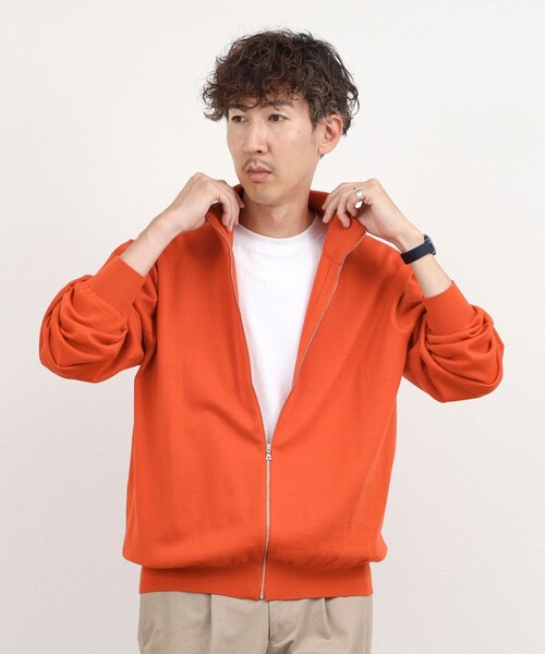 NOLLEY’S(ノーリーズ)の「ハイゲージウォッシャブルニットスタンドジップ 26AW(ニット/セーター・メンズ・ライトグレー/ブラック/オレンジ・XL/S/M/L)」の22枚目の写真