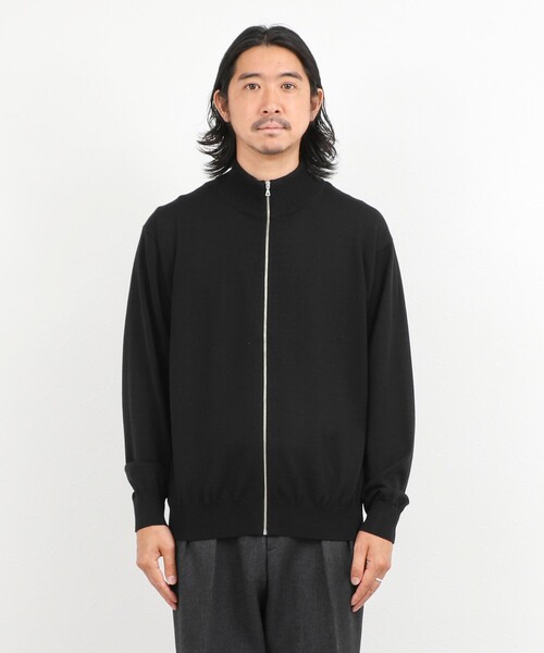 NOLLEY’S(ノーリーズ)の「ハイゲージウォッシャブルニットスタンドジップ 26AW(ニット/セーター・メンズ・ライトグレー/ブラック/オレンジ・XL/S/M/L)」の7枚目の写真
