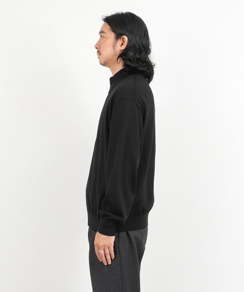 NOLLEY’S(ノーリーズ)の「ハイゲージウォッシャブルニットスタンドジップ 26AW(ニット/セーター・メンズ・ライトグレー/ブラック/オレンジ・XL/S/M/L)」の8枚目の写真