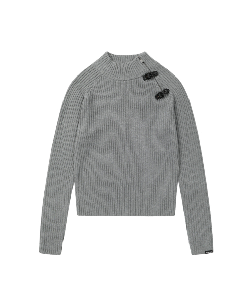 AAKAM（アーカム）の「Slant Zipper Belted Knit (Gray)（ニット/セーター・レディース・その他・1/2）」の2枚目の写真