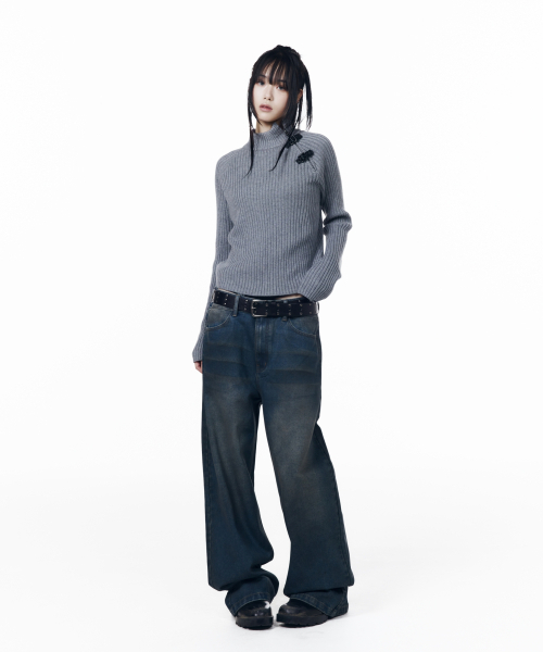 AAKAM（アーカム）の「Slant Zipper Belted Knit (Gray)（ニット/セーター・レディース・その他・1/2）」の5枚目の写真