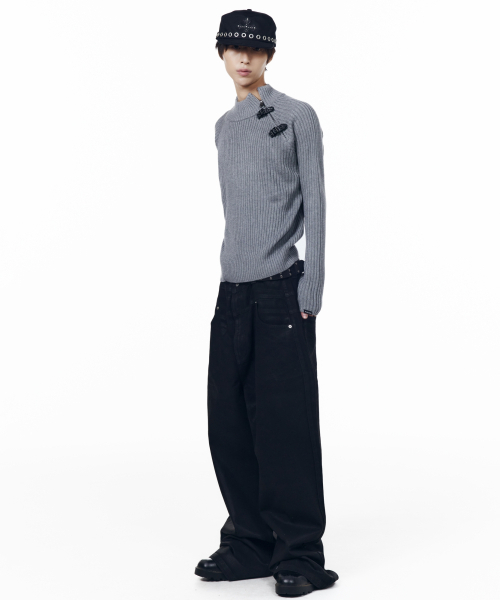 AAKAM（アーカム）の「Slant Zipper Belted Knit (Gray)（ニット/セーター・レディース・その他・1/2）」の9枚目の写真
