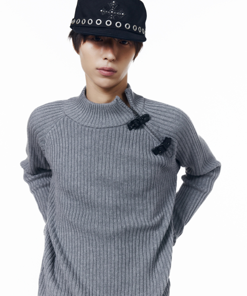 AAKAM（アーカム）の「Slant Zipper Belted Knit (Gray)（ニット/セーター・レディース・その他・1/2）」の10枚目の写真