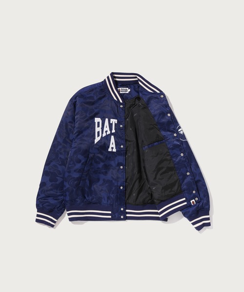 SOLID CAMO NYLON JACQUARD VARSITY JACKET（スタジャン）｜A BATHING