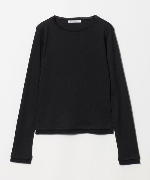 BEAUTY&YOUTH UNITED ARROWS(ビューティーアンドユースユナイテッドアローズ)の「ポリエステルコットン テレコ チュール ドッキングプルオーバー(Tシャツ/カットソー・レディース・ライトピンク/オフホワイト/ブラック/オリーブ・FREE)」の3枚目の写真