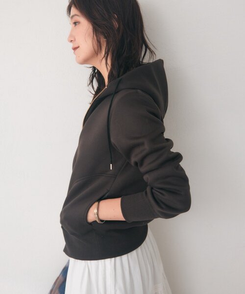 RIVE DROITE（リヴドロワ）の「【WEB限定】スポンジダンボールZIPパーカーカットソー（秋服）（パーカー・レディース・ブラウン/アイボリー/ブラック/ベージュ/オフホワイト・FREE）」の4枚目の写真