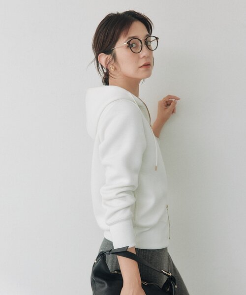 RIVE DROITE（リヴドロワ）の「【WEB限定】スポンジダンボールZIPパーカーカットソー（秋服）（パーカー・レディース・ブラウン/アイボリー/ブラック/ベージュ/オフホワイト・FREE）」の10枚目の写真