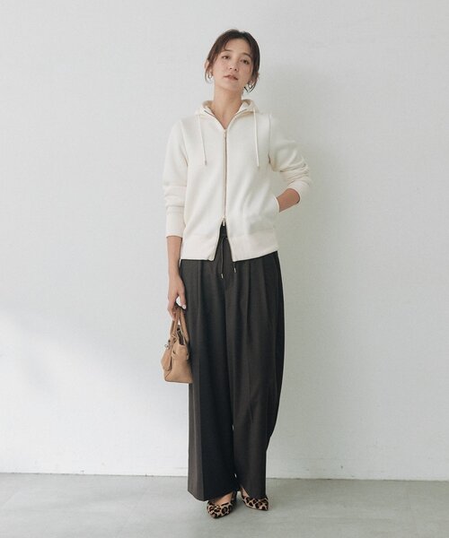 RIVE DROITE（リヴドロワ）の「【WEB限定】スポンジダンボールZIPパーカーカットソー（秋服）（パーカー・レディース・ブラウン/アイボリー/ブラック/ベージュ/オフホワイト・FREE）」の22枚目の写真