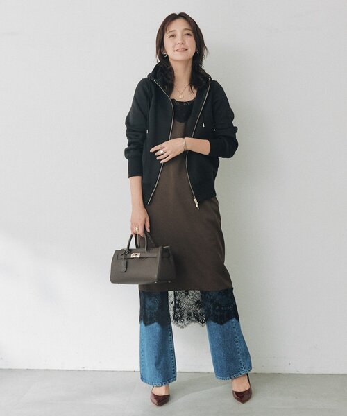 RIVE DROITE（リヴドロワ）の「【WEB限定】スポンジダンボールZIPパーカーカットソー（秋服）（パーカー・レディース・ブラウン/アイボリー/ブラック/ベージュ/オフホワイト・FREE）」の14枚目の写真