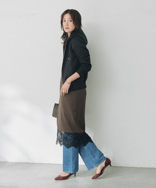 RIVE DROITE（リヴドロワ）の「【WEB限定】スポンジダンボールZIPパーカーカットソー（秋服）（パーカー・レディース・ブラウン/アイボリー/ブラック/ベージュ/オフホワイト・FREE）」の15枚目の写真