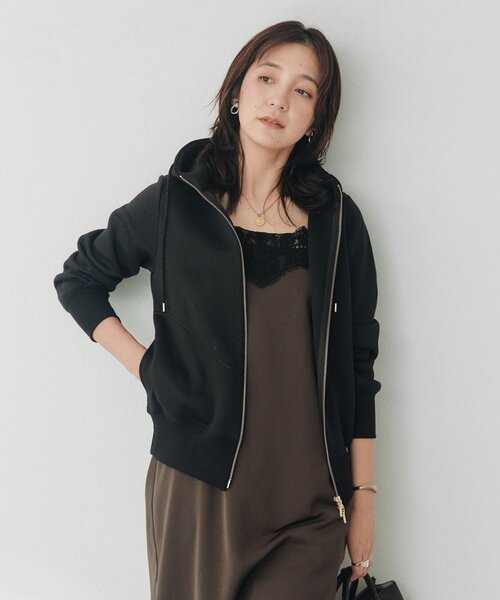 RIVE DROITE（リヴドロワ）の「【WEB限定】スポンジダンボールZIPパーカーカットソー（秋服）（パーカー・レディース・ブラウン/アイボリー/ブラック/ベージュ/オフホワイト・FREE）」の16枚目の写真