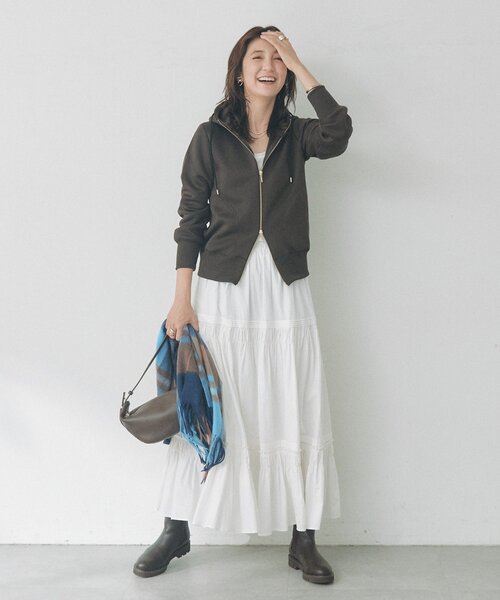 RIVE DROITE（リヴドロワ）の「【WEB限定】スポンジダンボールZIPパーカーカットソー（秋服）（パーカー・レディース・ブラウン/アイボリー/ブラック/ベージュ/オフホワイト・FREE）」の18枚目の写真