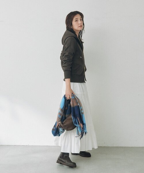 RIVE DROITE（リヴドロワ）の「【WEB限定】スポンジダンボールZIPパーカーカットソー（秋服）（パーカー・レディース・ブラウン/アイボリー/ブラック/ベージュ/オフホワイト・FREE）」の19枚目の写真
