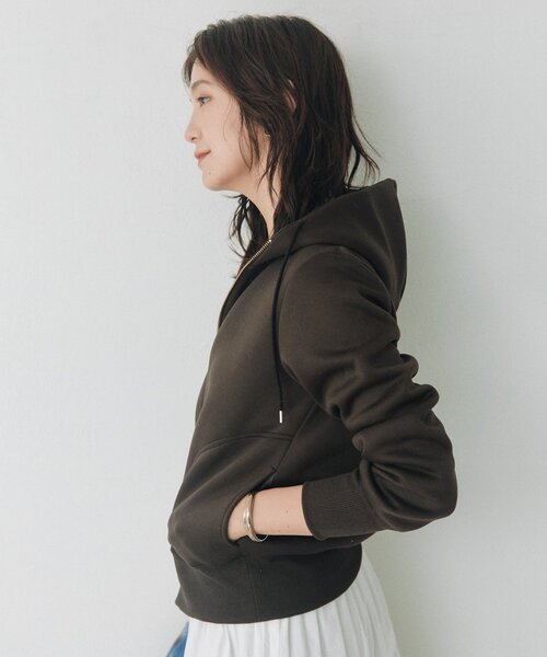 RIVE DROITE（リヴドロワ）の「【WEB限定】スポンジダンボールZIPパーカーカットソー（秋服）（パーカー・レディース・ブラウン/アイボリー/ブラック/ベージュ/オフホワイト・FREE）」の13枚目の写真